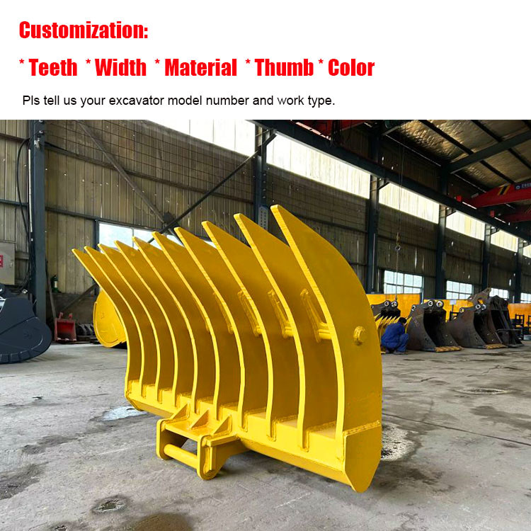 Q355B Nm400 Excavator Rake Bucket , Antiwear Digger Rake Bucket