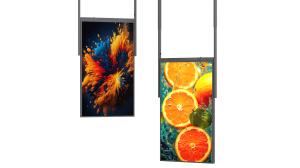 China Ultra Thin Bezel Shop Window Screen Double Sided Suspended Window Displays factory