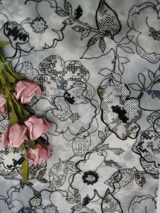 China 125CM Floral Lace Sequin Embroidered Fabric For Dress Blouses factory