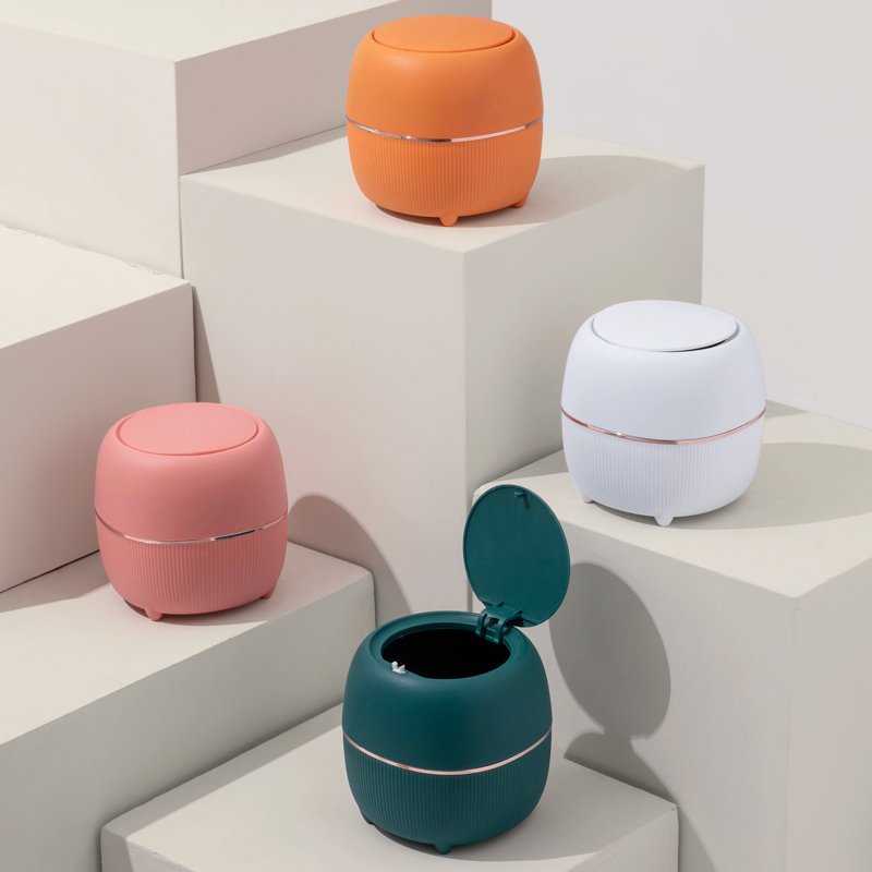 Coffee Table Light Luxury Living Room Mini Small Cute Household Desktop Trash Can Waste Bin with Lid