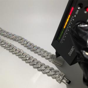 China 2 Row Moissanite Cuban Link Luxury Men Cuban Link 14mm Gold Plated factory