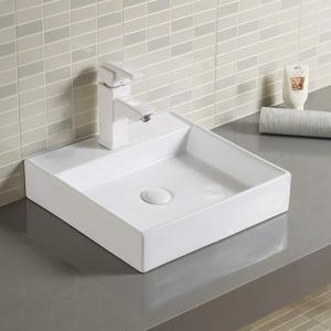 China Solid Counter Top Bathroom Sink 16 Inch Philosophy Square Hand Basin factory