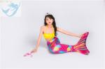 Pink Yellow Swimmable Mermaid Tails With Monofin , Custom Made Mermaid Tails