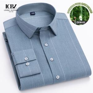 China Comfortable Non-Iron Shirts LCBZ Men's Bamboo Fiber Printed Long Sleeve Casual Shirt factory