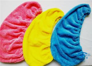 China Microfiber Coral Fleece Hair Drying Towel Turban , Light Weight Bath Towels factory
