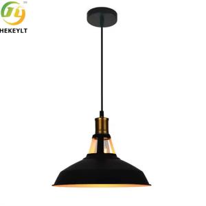 China Hot Sale Nordic E26 Bulb Base Iron Finish Black Pendant Light factory