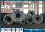 Anti - Corrosive 10-220KV Steel Electric Power Poles With Flange Plate Q345