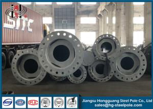 China Anti - Corrosive 10-220KV Steel Electric Power Poles With Flange Plate Q345 factory