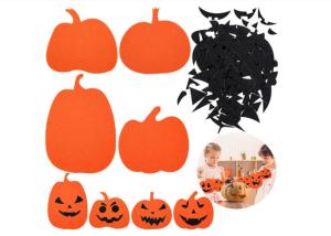 China Diy 1pc/Bag Felt Halloween Decoration Pumpkin Face Stickers factory