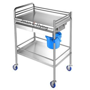 China Two Drawers H88cm Medical Trolley Cart For Laboratories factory