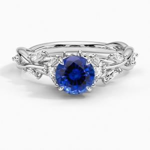 China Sapphire Secret Garden CZ RingSet with 6mm Premium Blue Round Sapphire factory