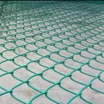 Football Field 2mm Plastic Coated Chain Mesh Fencing 5x5cm