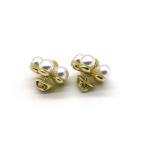 Gold Mens Diamond Cufflinks Inlaid Pearl 1.5cm×1.5cm Size OEM ODM