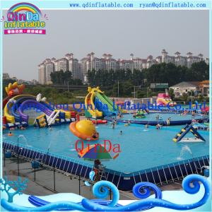 China QinDa Frame Pool, Moving Water Park, Moving Park, Inflatable Water Moving Park factory