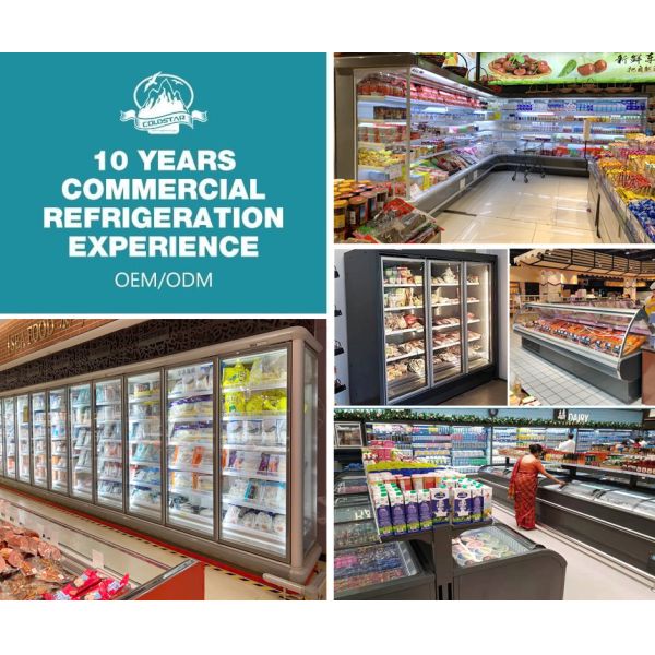 Front And Rear Open Beverage Cooler Upright Cooler Convenience Store Cold Drink Refrigerator And Freezer