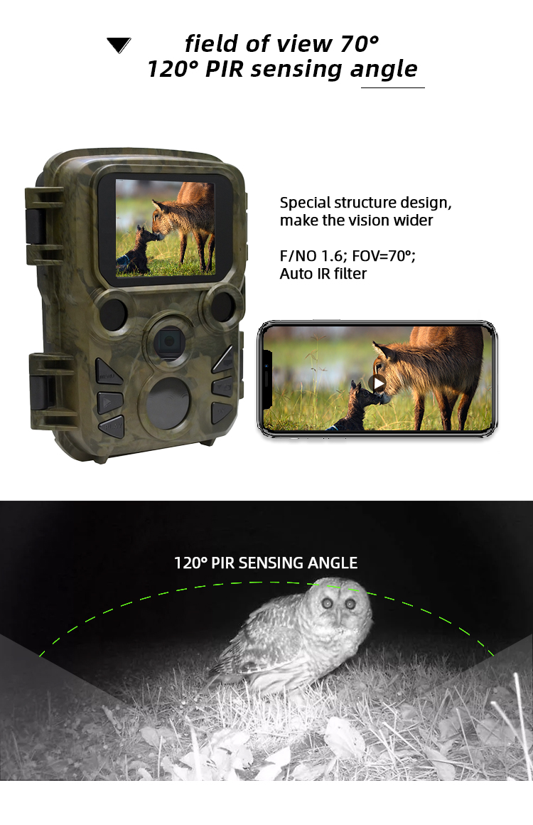 H5812 Trail Camera 0.2 Trigerring Time Lapse Hunting Camera Outdoor Solar Panel Stealth Cameras
