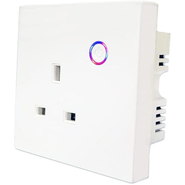 China Uk Smart 13A Wall Plug Socket Energy Monitor Electrical Wifi In Wall Outlet Timer  Work With Google&Alexa factory