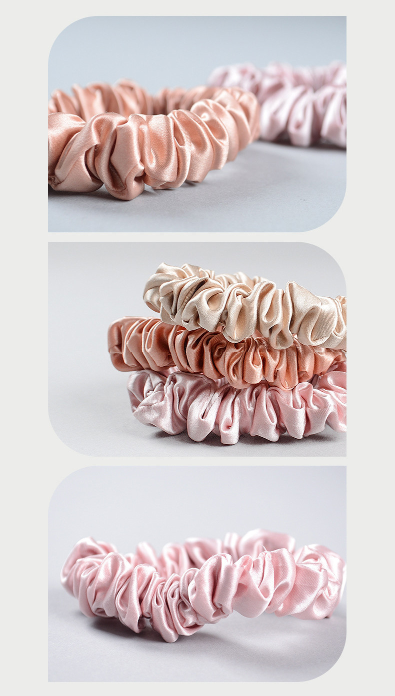 Silk Scrunchies For Hair 100% Mulberry Silk Ties For Curly Hair Scrunchies Prevent Breakage