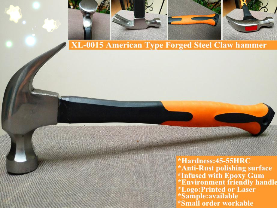 16OZ Americal Type Forged Steel Claw hammer with Anti-Rust Surface,high quality and good price