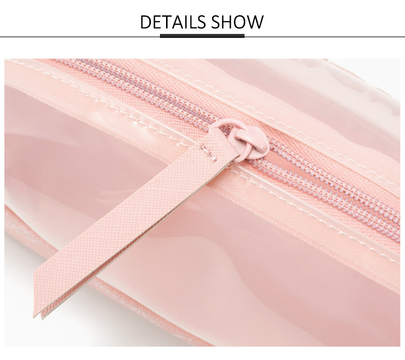 PU Leather Toiletry Travel Bags With Zipper Closure