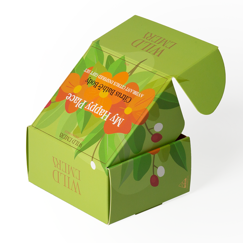 Double Side Paper Packaging Box Green Ivory Board Box for Chocolate Pantone CMYK