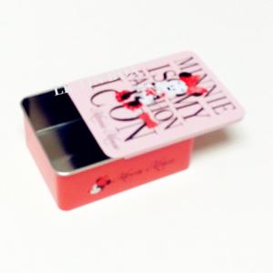 China Disney Printed Minnie Small Tin Boxes For Clothes / Cards Storage No Pvc Window factory