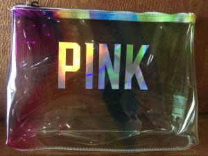 China Colorful Zipper Promotional PVC Bags 0.1-0.8MM Thickness With Clear Laser Glitter factory