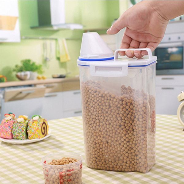 China 4lbs Airtight Rice Containers 2.5L 3L Plastic Kitchen Organizer factory