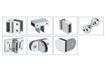 Mirror Bevel Edge Glass To Glass Door Hinges , Durable Glass Door Hinges