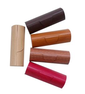 China rigid hard optical frame cases with wooden imitation leather factory