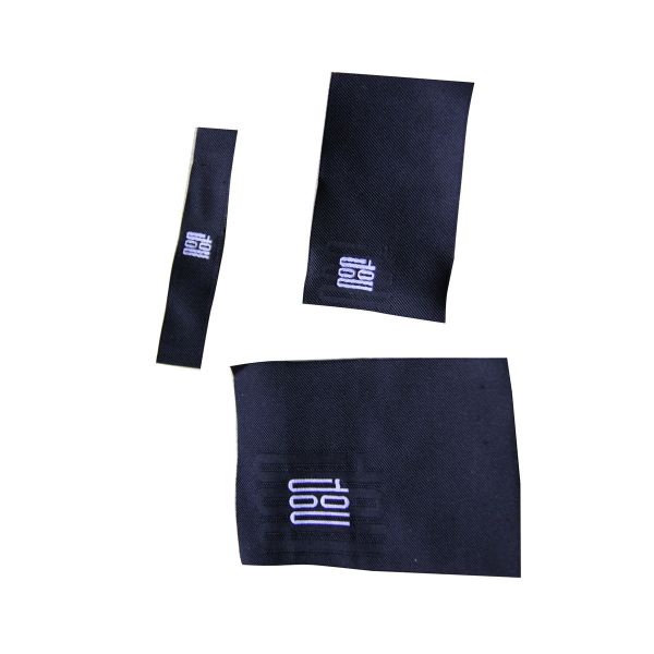 China Taffeta / Damask Canvas Clothing Woven Labels / Patches With Paper Backing factory