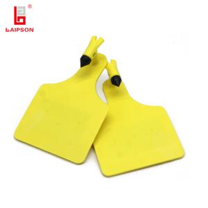 China TOP TPU Long Range 860MHZ Uhf Rfid Animal Ear Tag For Cow Calf Farm Tracking In yellow factory