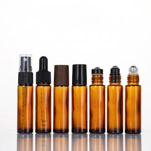 China UV Protection Essential Oil Glass Roller Bottles With Stainless Steel Balls on sale