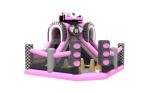 Pvc Tarpaulin Inflatable Fun City Crazy Racing With Purple Slide