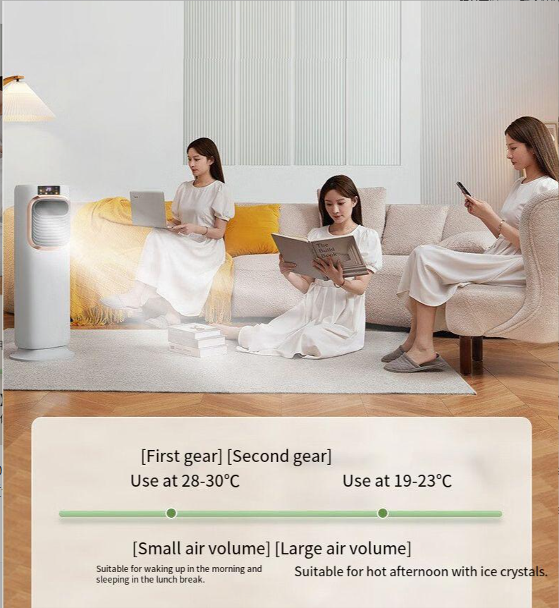Silk Screen Printing Pattern Dual-purpose Air Conditioning Fan with 3-second Heating