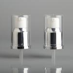 Shiny Silver Aluminum Cosmetic Pump 18mm 20mm 24mm for 20/410 White Plastic