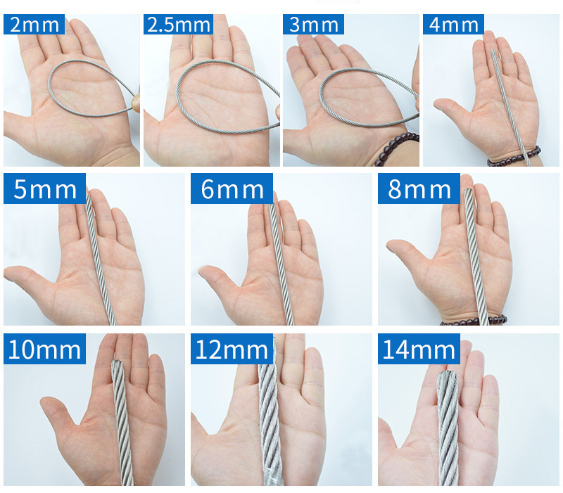 Non-Alloy 1*7 16mm Galvanized Steel Wire Rope Stay 6mm Steel Cable with High Tensile Strength