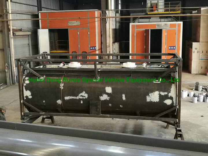 Chemical 20ft Tank Container For High Corrosive Hydrochloric Acid , Sodium Hypochlorite
