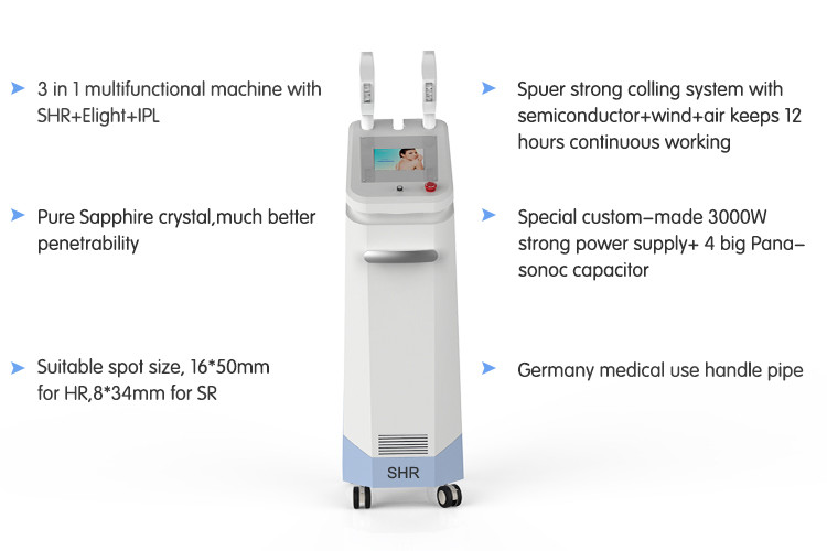 （SHR+E-light+IPL，three technologies in one）SHR Hair Removal ,skin rejuvenation Machine