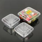 Disposable Plastic Salad Sweetmeat Preserved Fruit Packaging With Lid