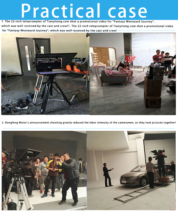 Large Screen Resolution Indoor/Outdoor Studio Teleprompter Support Dual Screen One Period