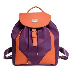 China 2016 new nylon with PU leather travel bag hit the color shoulder bag Mummy College fashion women's backpack factory