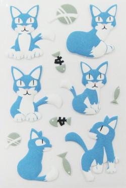 Pet Die Cut 3D Animal Stickers , Handbag Little Cat Puffy Stickers Offset