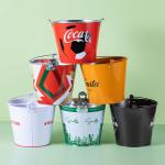Bar 3L Metal Tin Cans Wine Bucket Bronze Drum Container Tin Custom Logo
