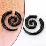 Ethnic Black Spiral Earrings Ear Plugs Acrylic Piercing Drop Earring Punk