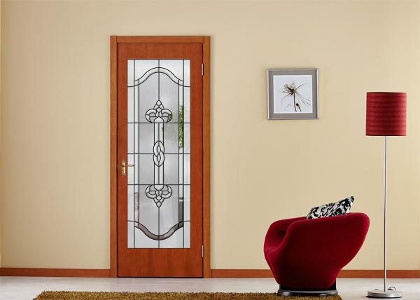 Arctic Patterned Window Door Suit Decorative Frosted Glass Brass / Nickel /
