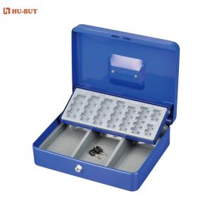 China Modern Antitheft Metal Cash Box Euro Money Safe With Removable Coin Tray factory