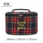 Korean Style Custom Print Logo Grid Cylinder Cosmetic Bag