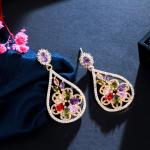 Luxury Female Crystal Zircon Stone Earrings Fashion silver color Earrings