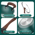 30 / 32 / 34Cm Kitchen Cookware Aluminum Non Stick Wok Pan With Lid